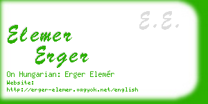 elemer erger business card